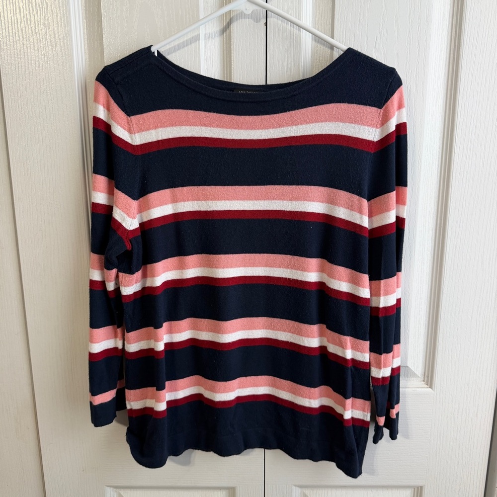 Ann Taylor Factory striped long‎ sleeve sweater size large